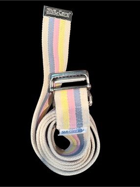 Skil-Care USA Pastel Stripe Cotton Gait Transfer Belt Metal Buckle 60”